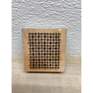 Unbranded Plaid-Striped Wood Mounted Rubber Stamp